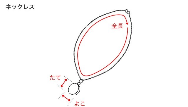 ネックレスのサイズガイド